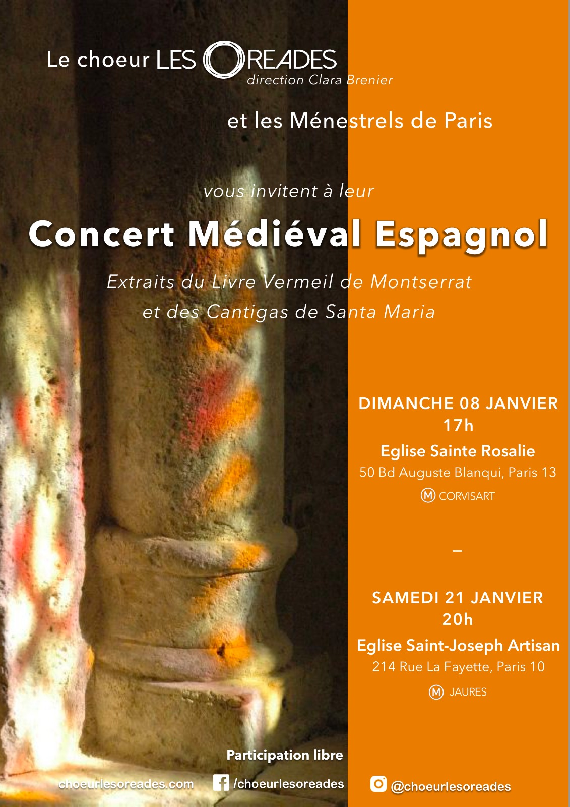 Affiche ou photo : Concert Médiéval Espagnol janvier 2023